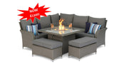 #2033 - 🔥 Emperor Corner Set with Fire Pit Table – Florida Range (Luxury Grey Rattan)