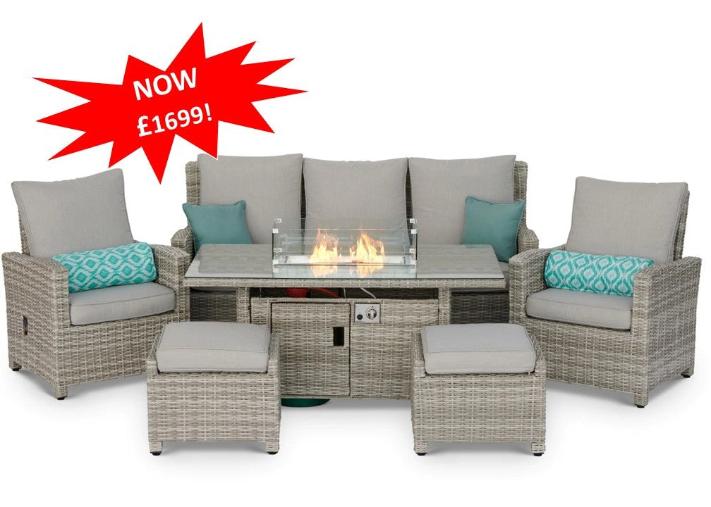 #3034 - π₯ Havana Luxury Reclining Sofa Set with Fire Pit Table