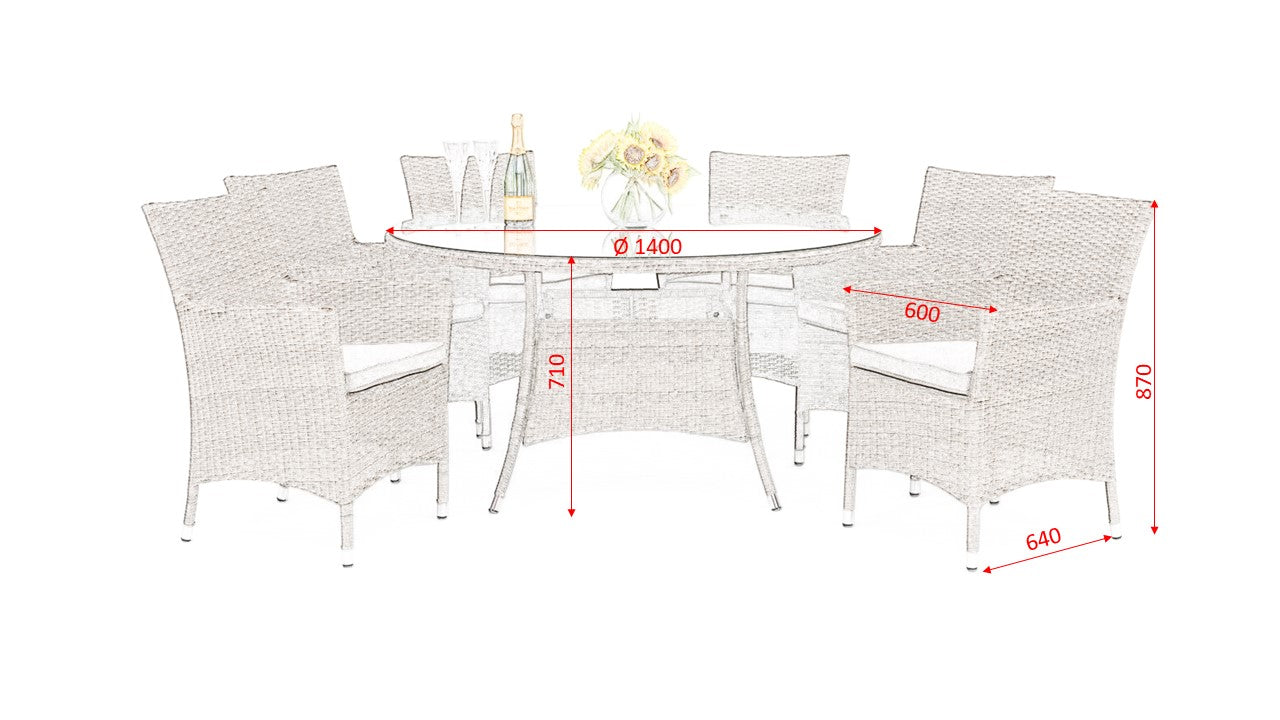 #1024 - Barbados 6 Seater Dining Set ๐ฝ๏ธ๐ดโจ