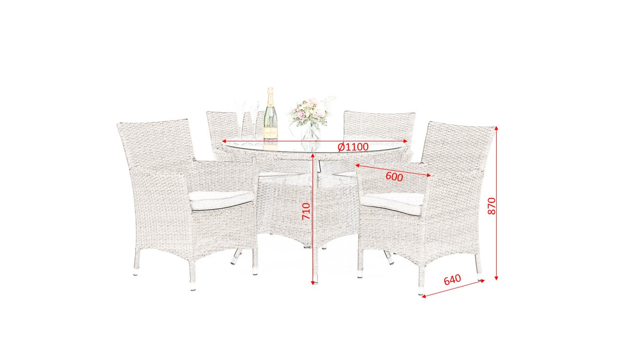 #1023 - Barbados 4 Seater Dining Set ππͺπ΄