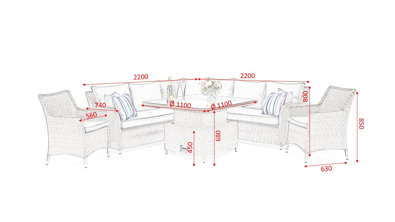 #2029 - 🌴 FLORIDA LARGE CORNER SET WITH ARMCHAIRS – SUMMER READY!