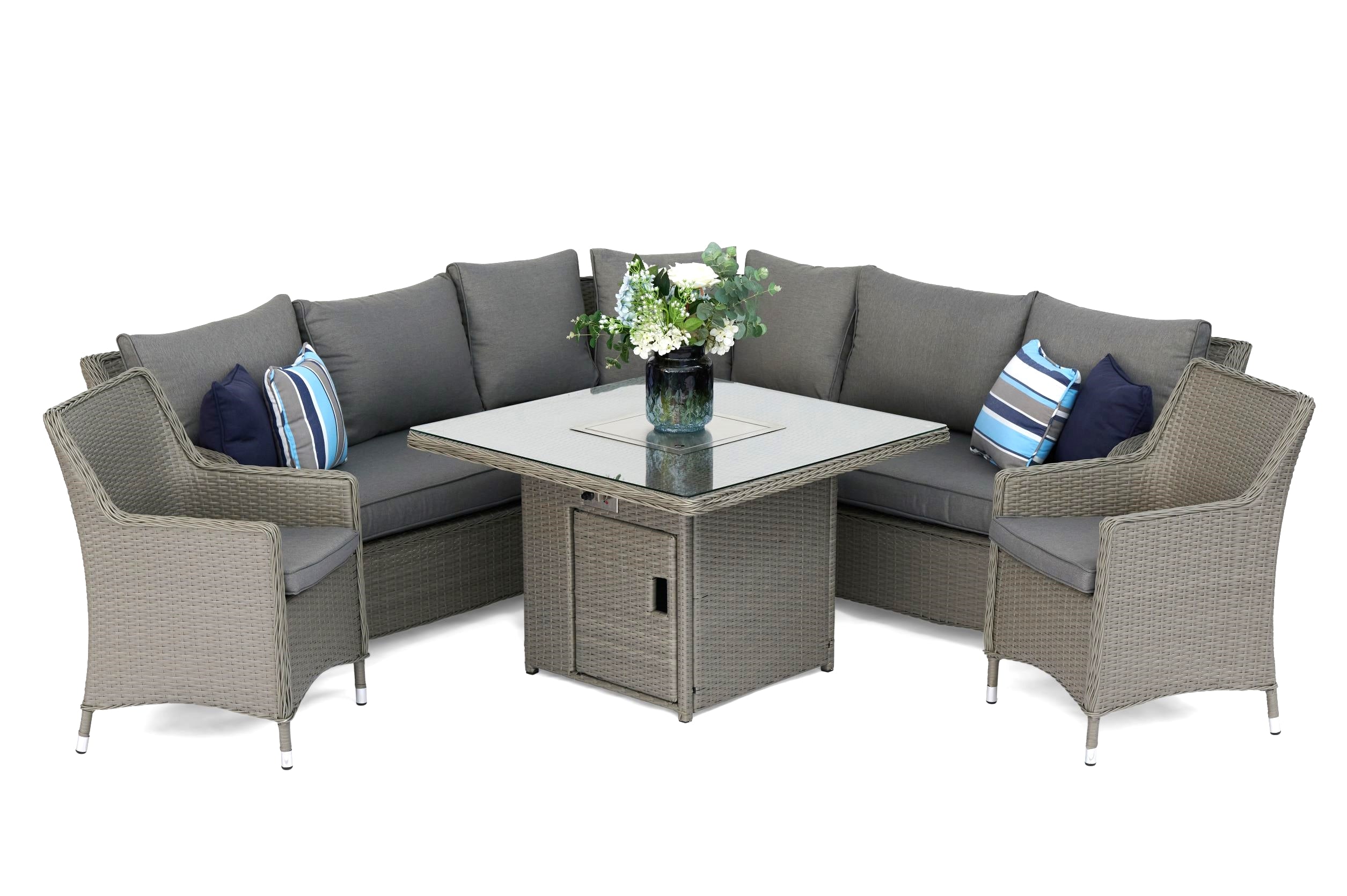 #2035 - 🔥 Florida Large Corner with Armchairs & Fire Pit Table 🔥