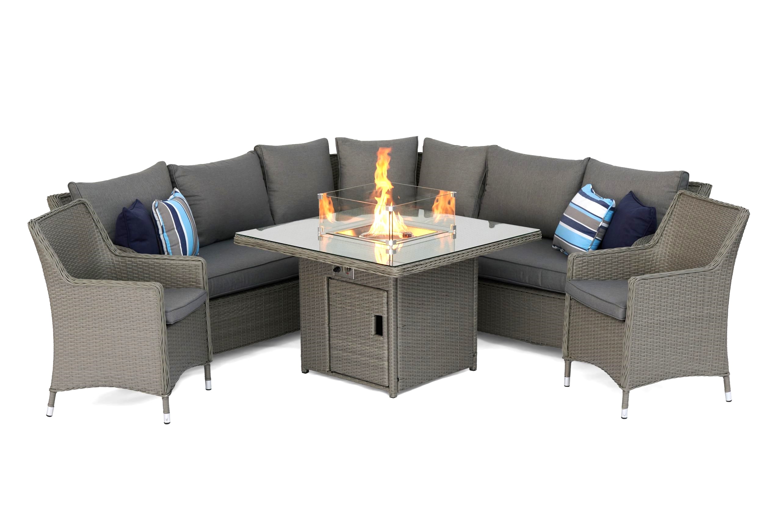 #2035 - 🔥 Florida Large Corner with Armchairs & Fire Pit Table 🔥