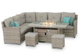 #3033 - π₯ Havana Luxury Corner Set with Fire Pit Table β Two-Tone Grey Rattan