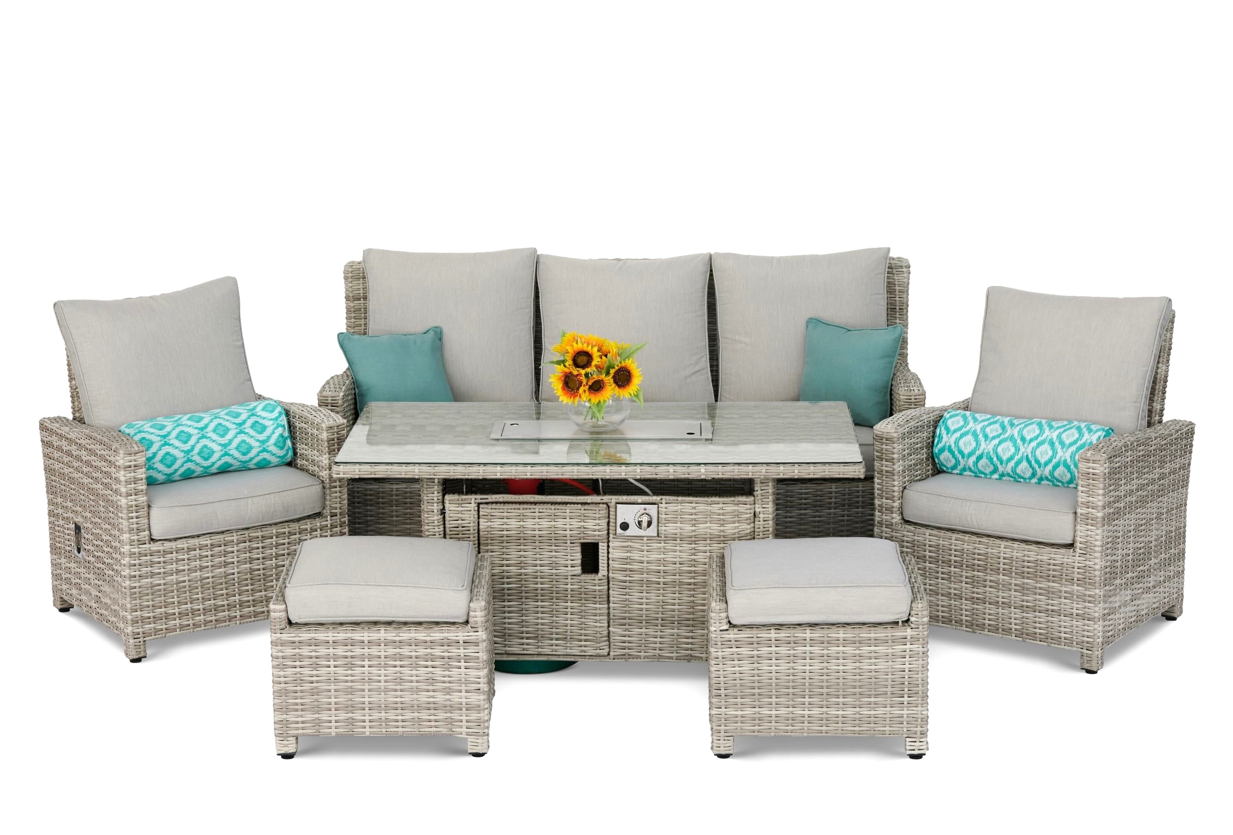 #3034 - π₯ Havana Luxury Reclining Sofa Set with Fire Pit Table