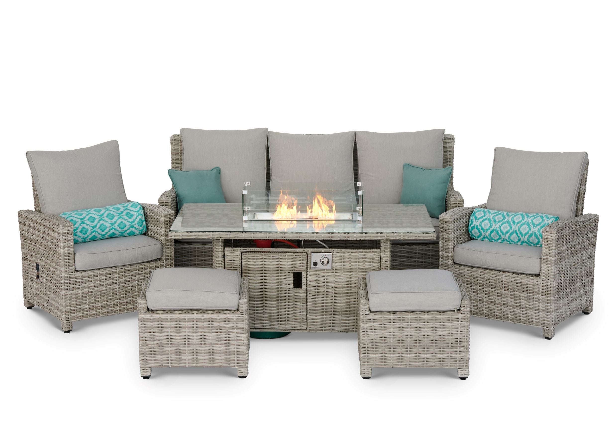 #3034 - π₯ Havana Luxury Reclining Sofa Set with Fire Pit Table