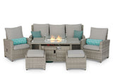 #3034 - π₯ Havana Luxury Reclining Sofa Set with Fire Pit Table