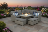 #2033 - 🔥 Emperor Corner Set with Fire Pit Table – Florida Range (Luxury Grey Rattan)