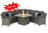 #2035 - 🔥 Florida Large Corner with Armchairs & Fire Pit Table 🔥