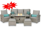 #3034 - 🔥 Havana Luxury Reclining Sofa Set with Fire Pit Table