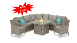 #3035 - 🔥 Havana Corner Fire Pit Set with 2 Luxury Armchairs