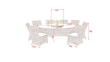 #6003 - Venice 8 Seater Oval Dining Set with Lazy Susan