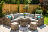 #1020 - Barbados Rattan Corner with Rise and Fall Table