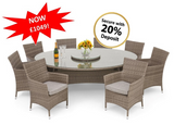 #1025 - Barbados 8-Seater Oval Dining Set 🍽️🌺