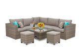 #1020 - Barbados Rattan Corner with Rise and Fall Table