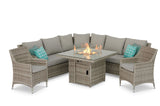 #3035 - Havana Large Corner with Armchairs and Fire Pit Table